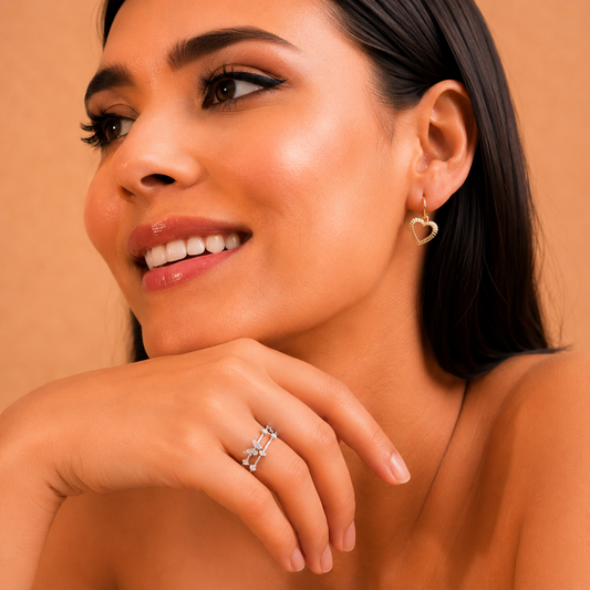 Butterfly Double Hoop Ring