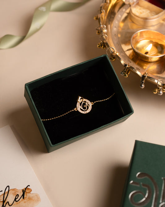 The Om Studded Rakhi Rose Gold