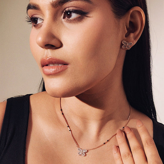 Butterfly Stone Necklace Set