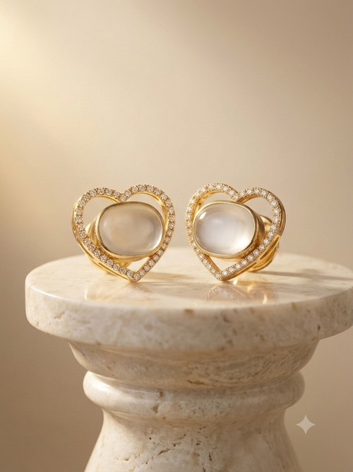 Celeste Heart Stud Earrings