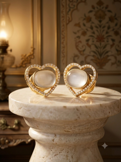 Celeste Heart Stud Earrings