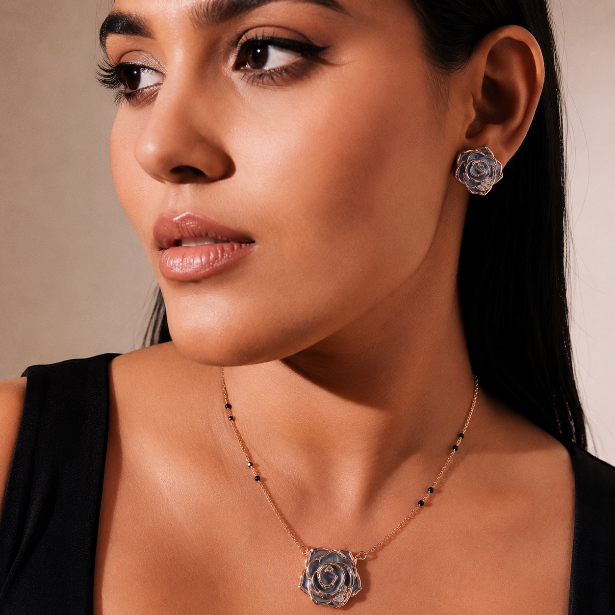 Rose Necklace Set