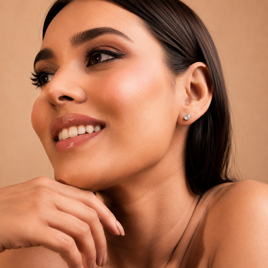 Single Stone Stud Earrings