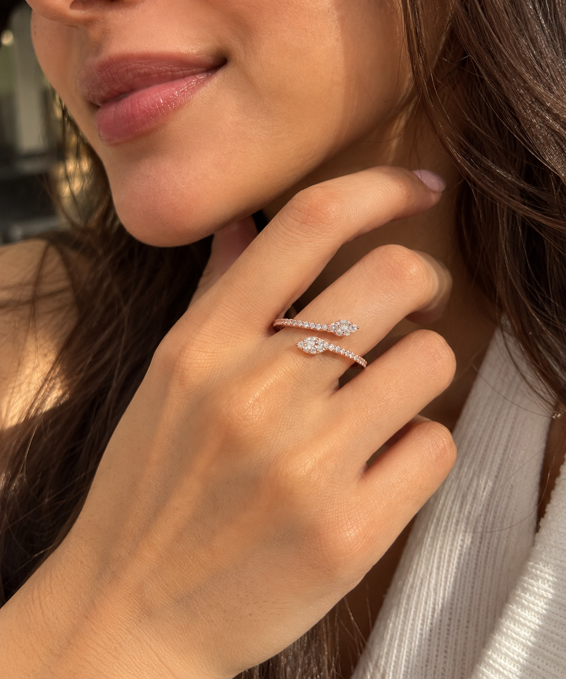 Twin Celeste Ring (Rose Gold)